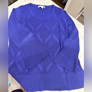 NWOT XL Foxcroft purple lightweight sweater with fan sleeves